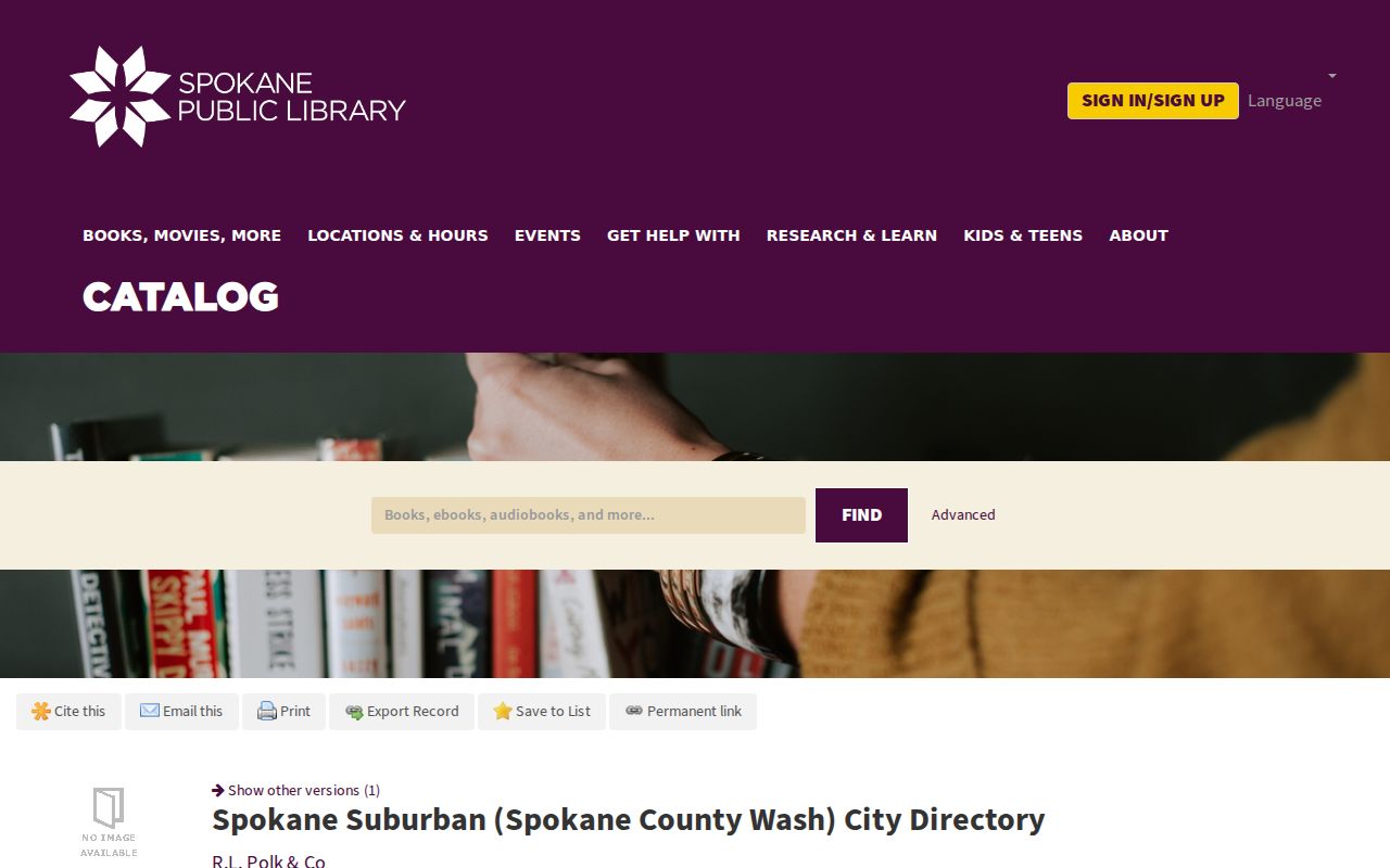 Spokane Valley residents directory collection