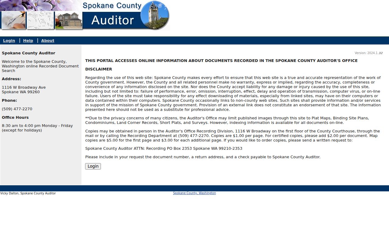 Spokane County recorded document index portal